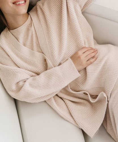 Damen Strickjacke Oversized mit Knöpfen Groß