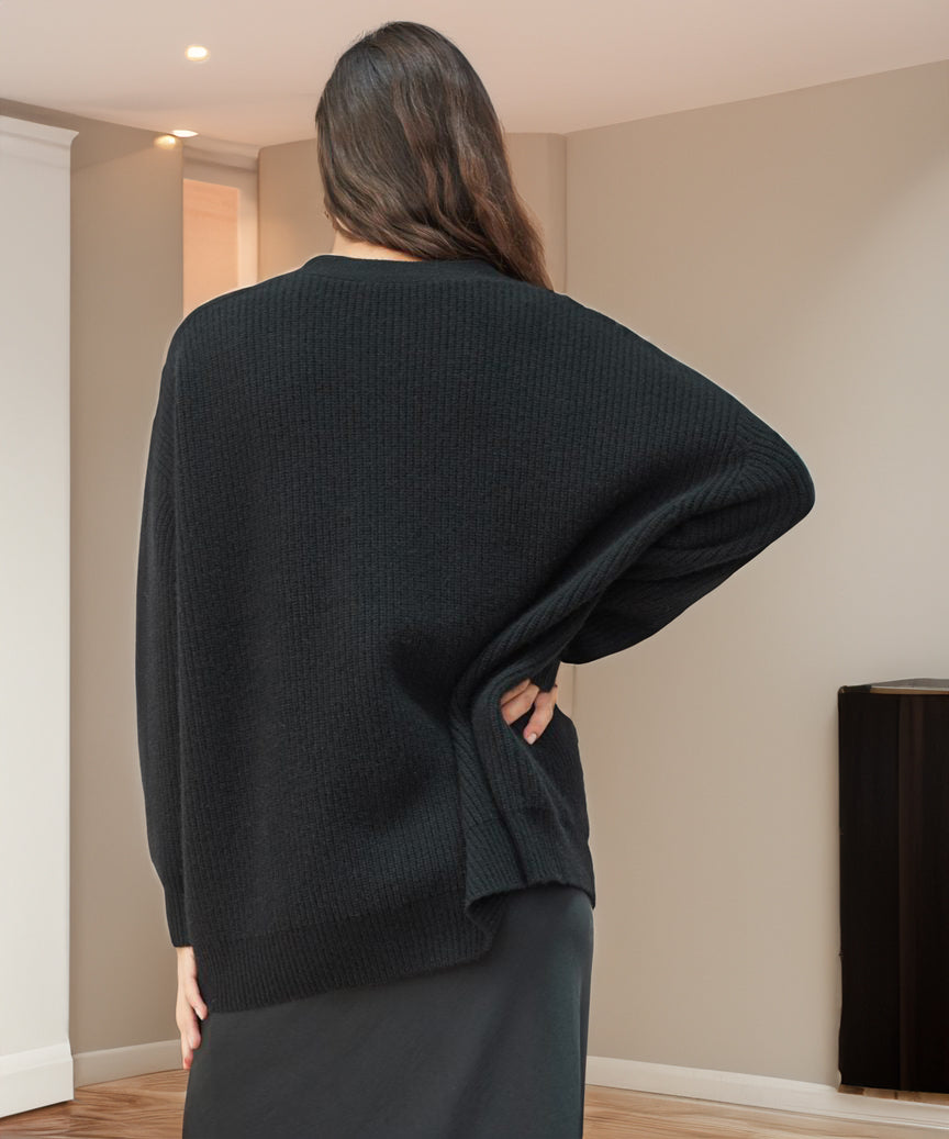 Damen Strickjacke Oversized mit Knöpfen Groß
