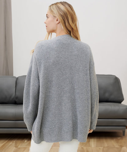 Damen Strickjacke Oversized mit Knöpfen Groß