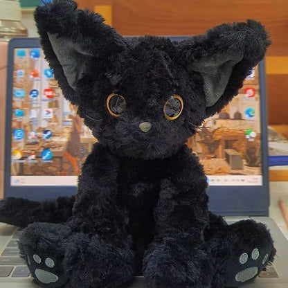 Süße Katze Plüsch Stofftier Kuscheltier Schwarz