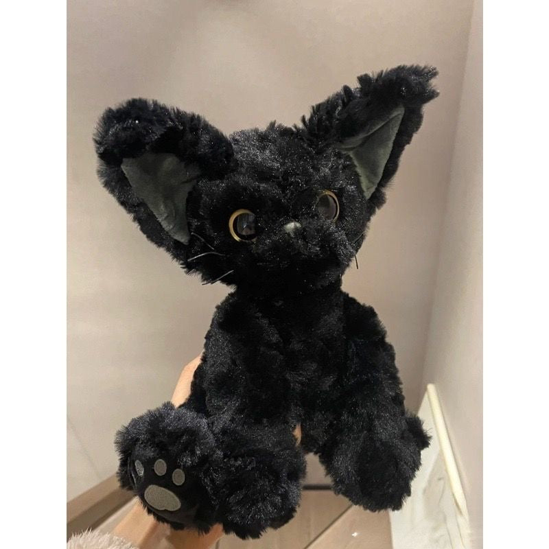 Süße Katze Plüsch Stofftier Kuscheltier Schwarz