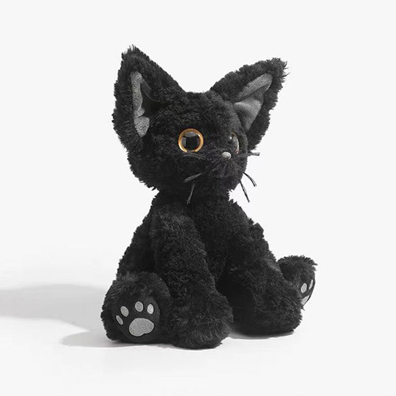 Süße Katze Plüsch Stofftier Kuscheltier Schwarz