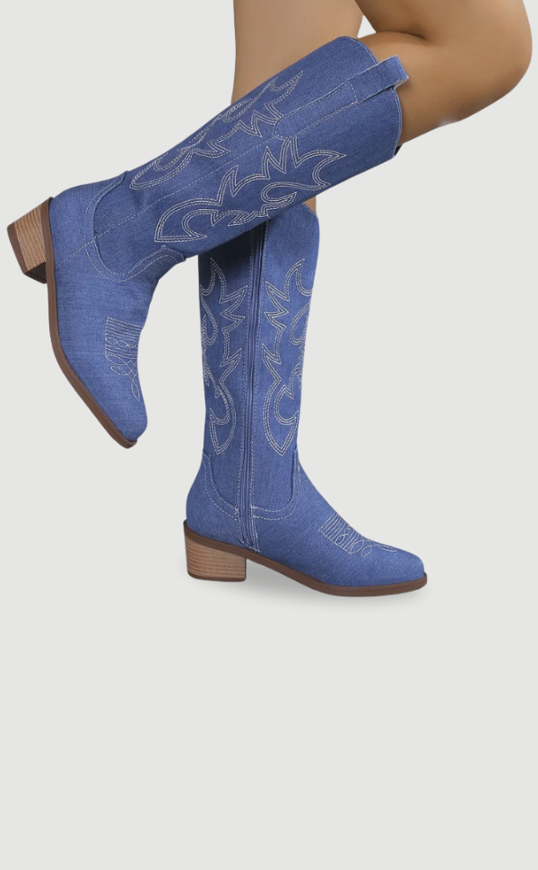 Cowboy-Boots Denim Blau Damen