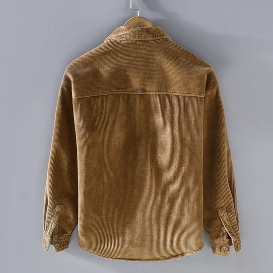 Herren Cordjacke Warm mit Knöpfen Grüne Steppjacke