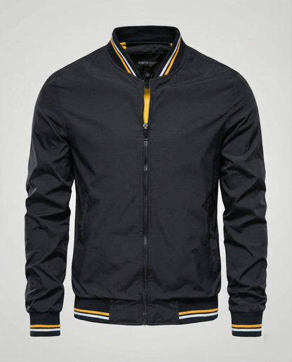 Herren Bomberjacke Slim Fit Leder