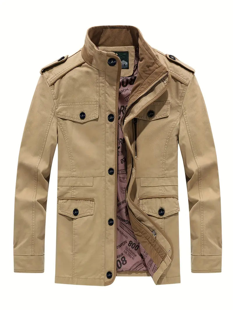 Shileryn bequeme, atmungsaktive Retro-Baumwolljacke für Outdoor-Aktivitäten