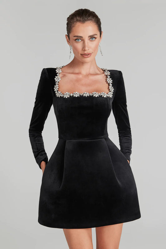 Elegantes Samt Kleid Yassy Damen - BerlinGlamour
