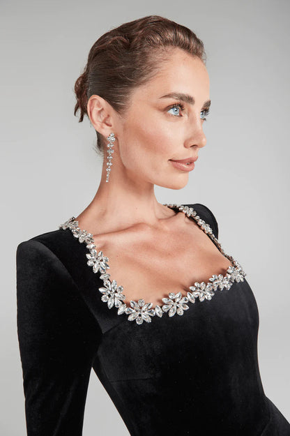 Elegantes Samt Kleid Yassy Damen