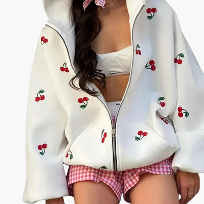 Kirschmotiv Jacke für Damen 3