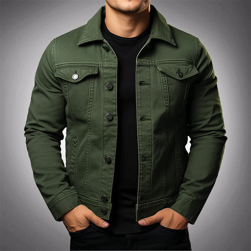 Herren Jeansjacke Hochwertig Baumwolle Modern