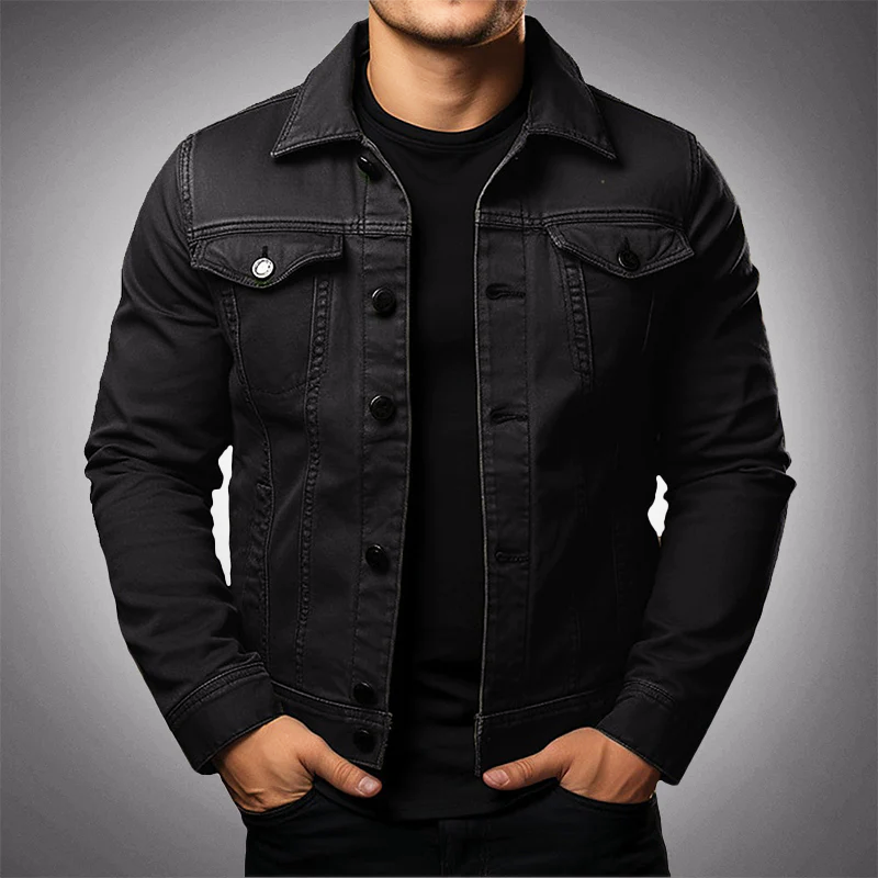 Herren Jeansjacke Hochwertig Baumwolle Modern