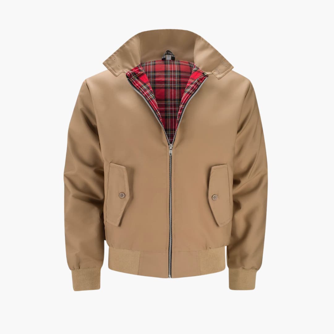 Klassische Herren Winterjacke mit geripptem Saum und Kragen 11