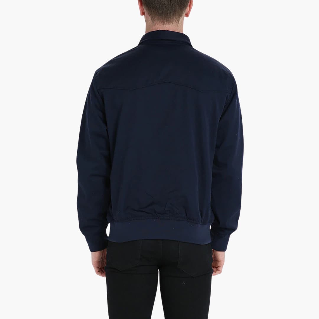 Klassische Herren Winterjacke mit geripptem Saum und Kragen 2