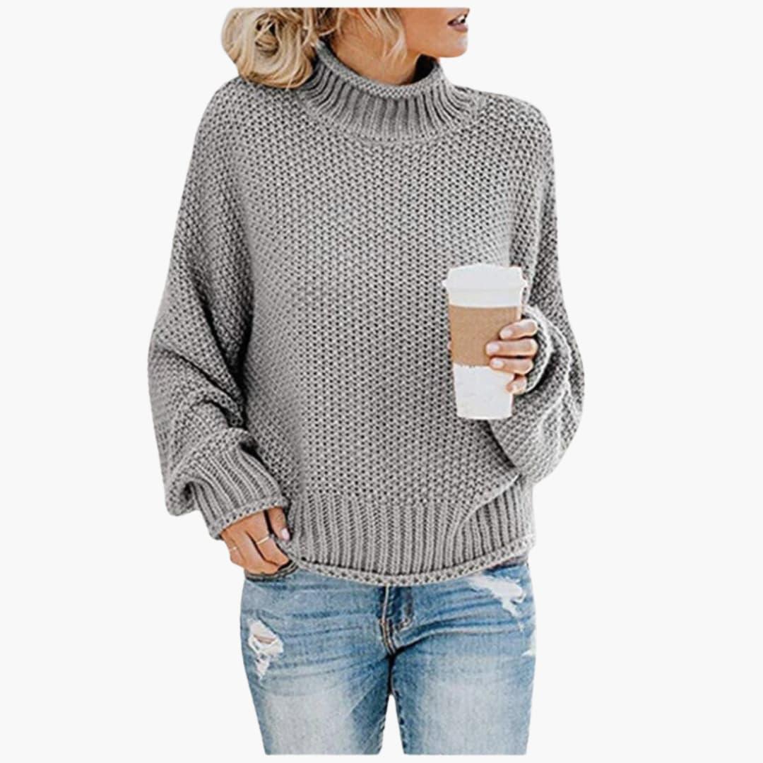 Klassischer Rippstrickpullover für Damen 4