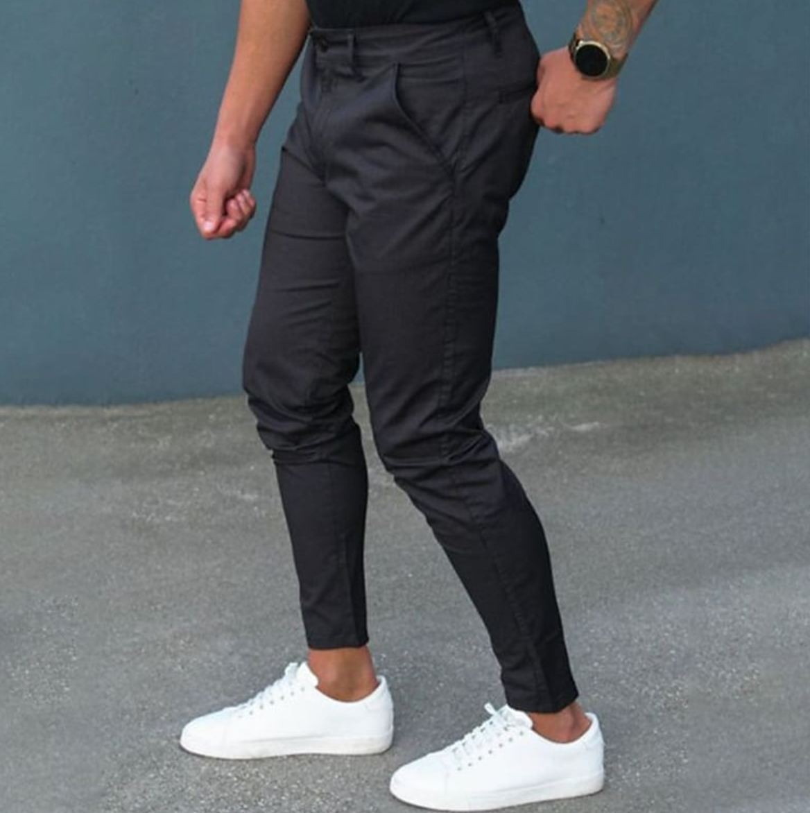 Kleiderhosen - Stylische Herren Stretch Slim Fit Chino Hose-Chaps Herrenmode