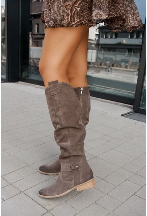 Damenstiefel Heidi Mode Knöchelhohe Stiefel Flach - BerlinGlamour