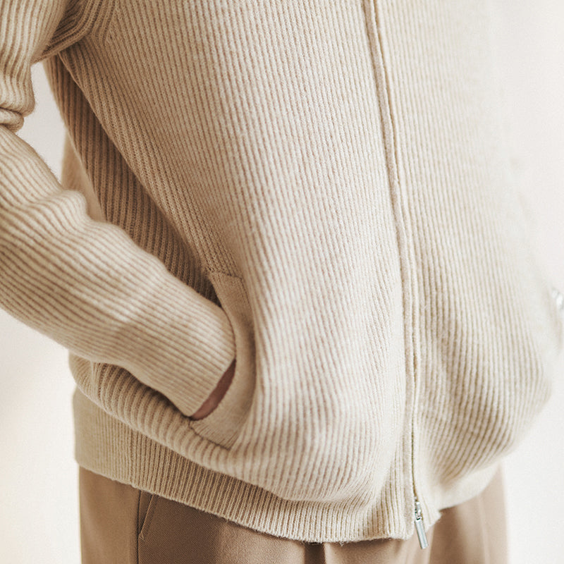 Herren Strickpullover Frühling Rippstruktur Reißverschluss