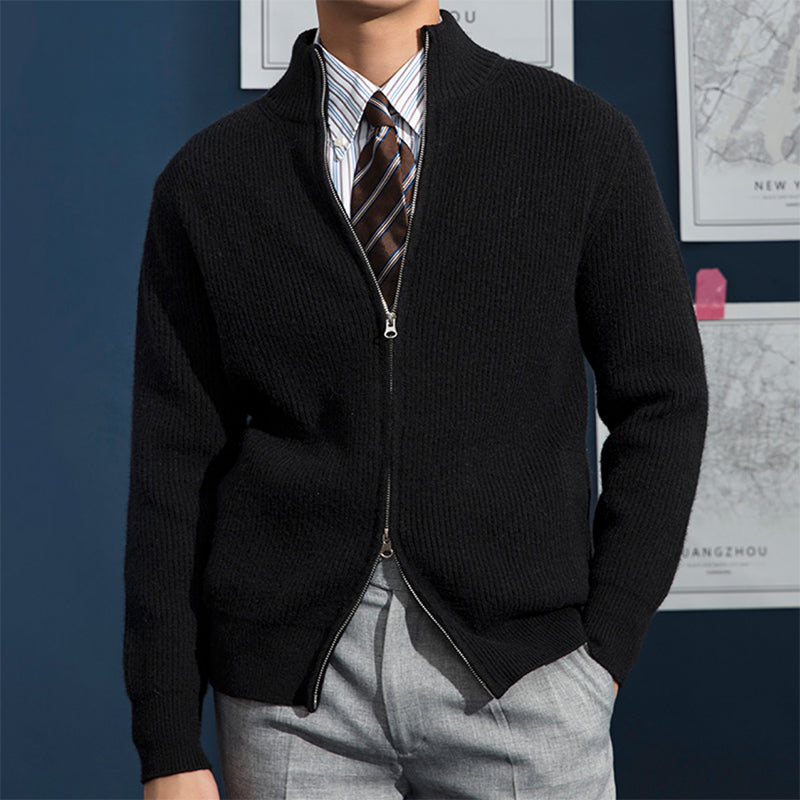 Herren Strickpullover Frühling Rippstruktur Reißverschluss