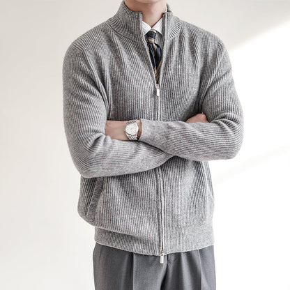 Herren Strickpullover Frühling Rippstruktur Reißverschluss
