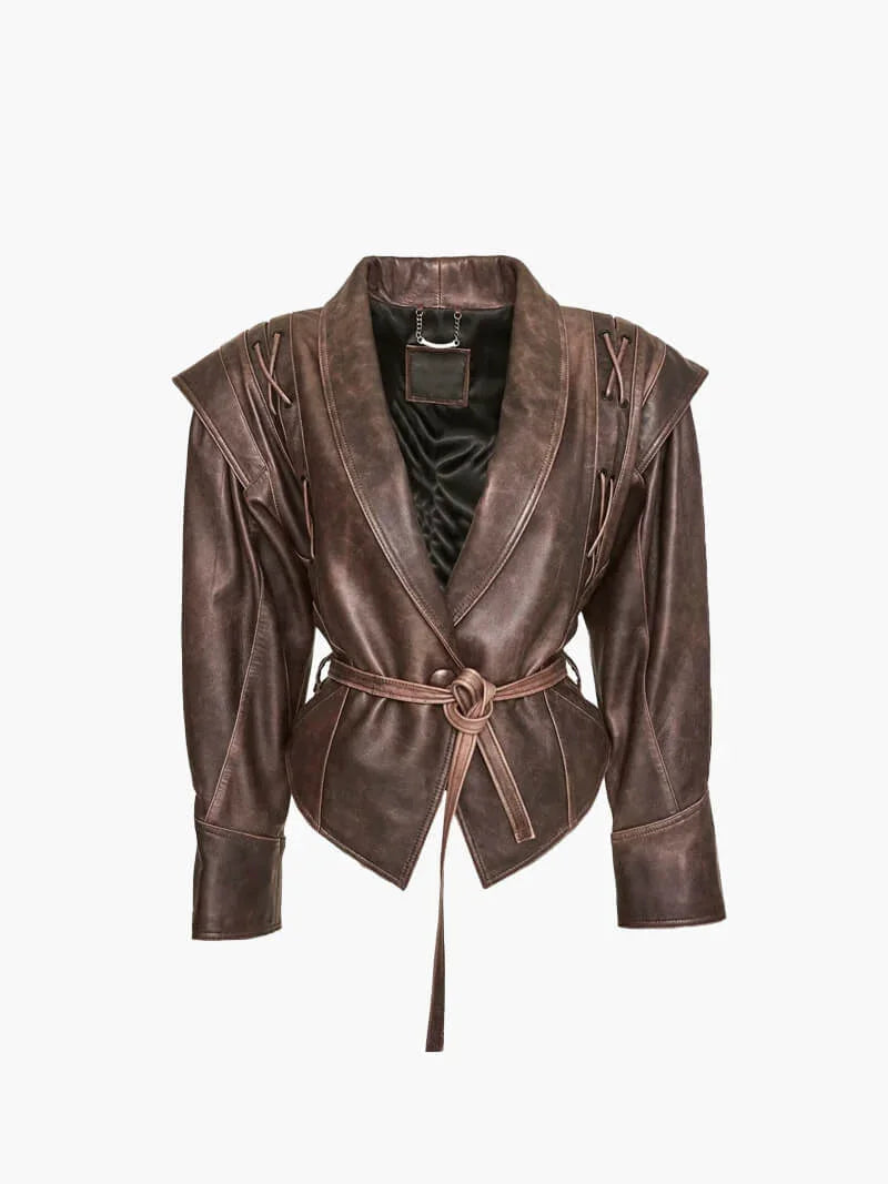 Knopf Schnürung Jacke für Damen 0