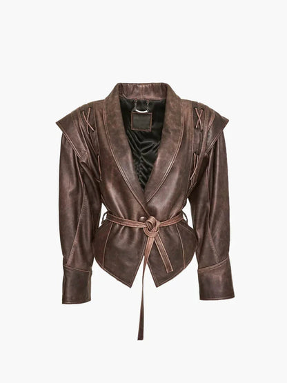 Knopf Schnürung Jacke für Damen 0