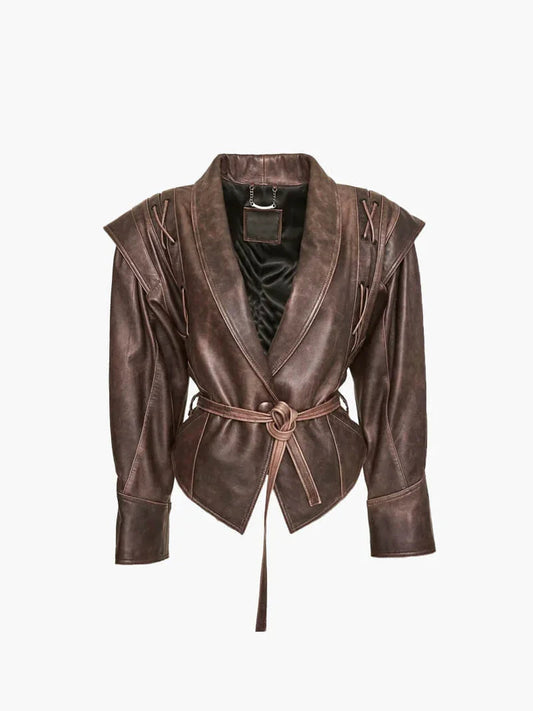 Knopf Schnürung Jacke für Damen 0