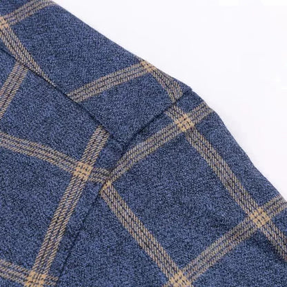 Knopfleiste-Hemd – Herrenhemd mit Kragen und langen Ärmeln mit Karomuster-Chaps Herrenmode
