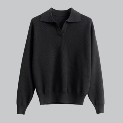 Knopfloses Langarm-Poloshirt 0