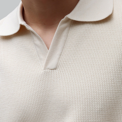 Knopfloses Langarm-Poloshirt 4