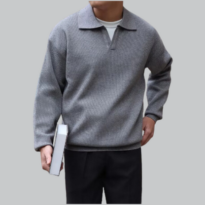 Knopfloses Langarm-Poloshirt 6