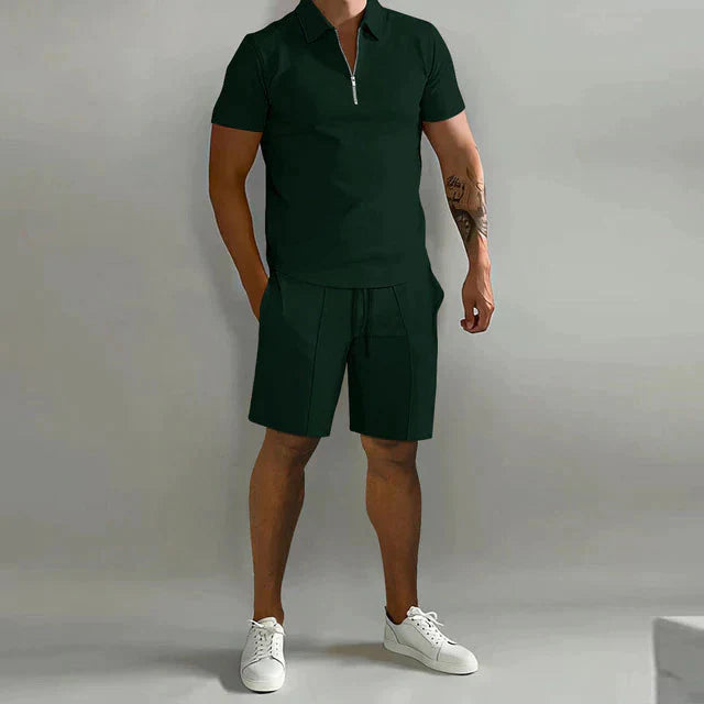 Koordinationsset | Zweiteiler | Kurzarm | Shorts-Set | Herrenbekleidung-Chaps Herrenmode
