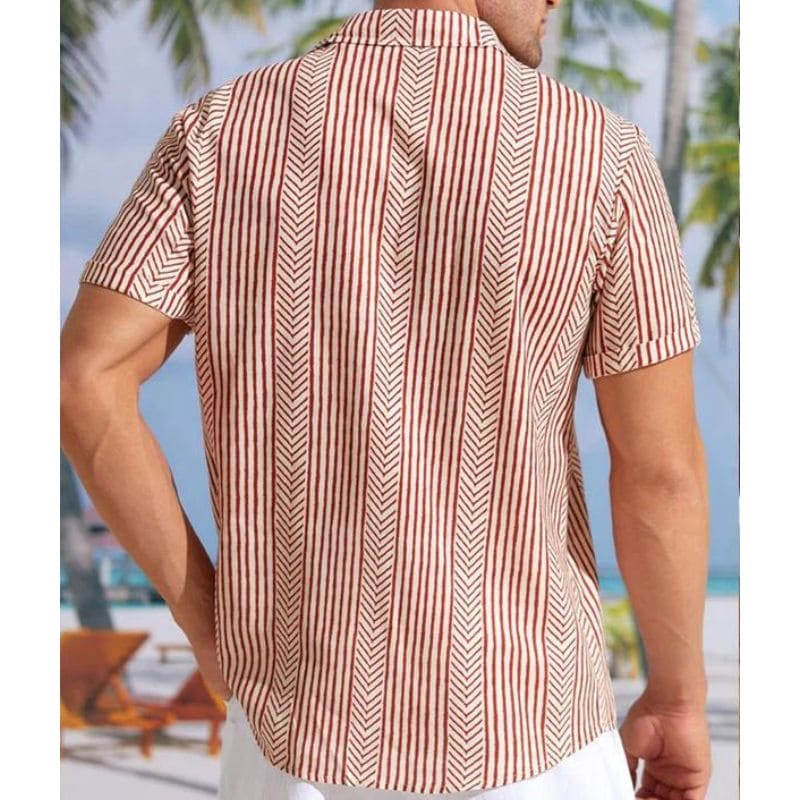 Herren Hemd Kurzarm Retro Style Freizeit