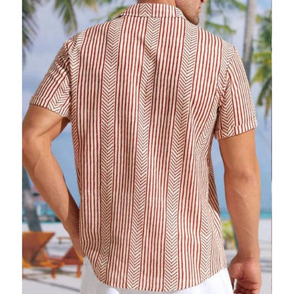 Herren Hemd Kurzarm Retro Style Freizeit