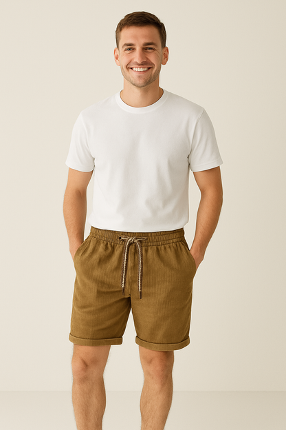 Herren Kordshorts Elastischer Bund Bequem Locker - BerlinGlamour