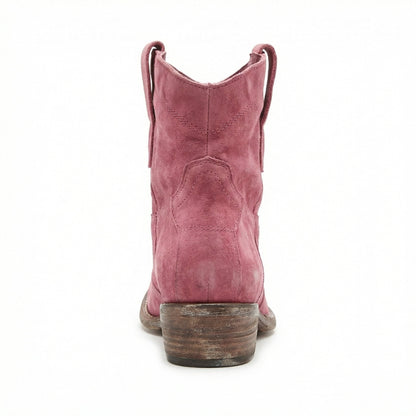 Western Stiefel Damen Kurz Wildleder Knöchelstiefel - BerlinGlamour