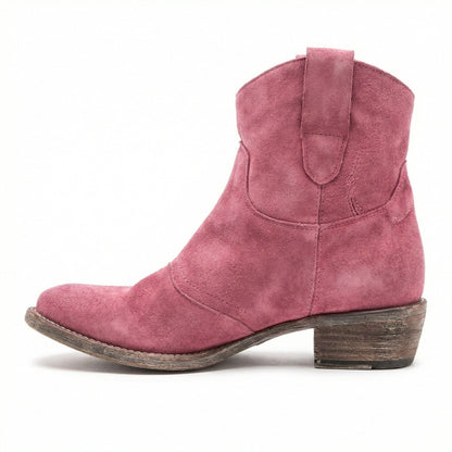 Western Stiefel Damen Kurz Wildleder Knöchelstiefel