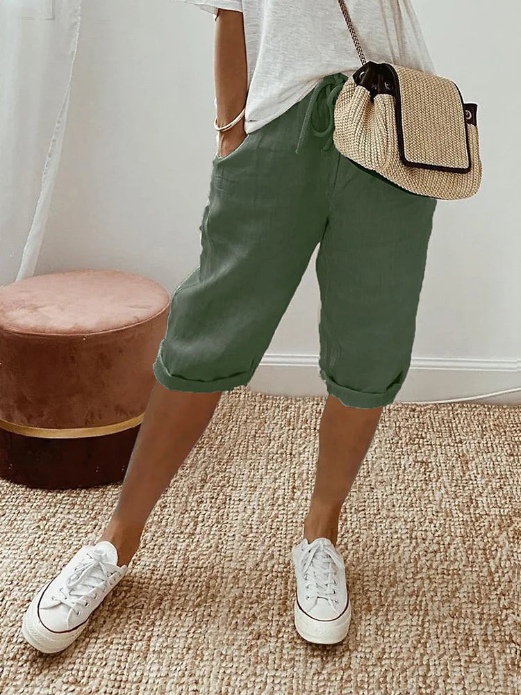 Damenschuhe sind nicht im Titel, es sind Hosen: Damen Leinenhosen Sommerhosen Stylisch