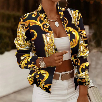 Frauen Bomberjacke Leicht Barock Stil Modern