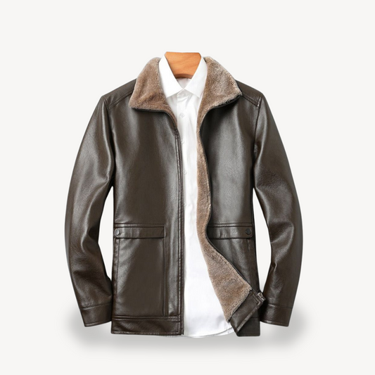 Kunstlederjacke mit Fleecefutter für Herren | Loravelle 0