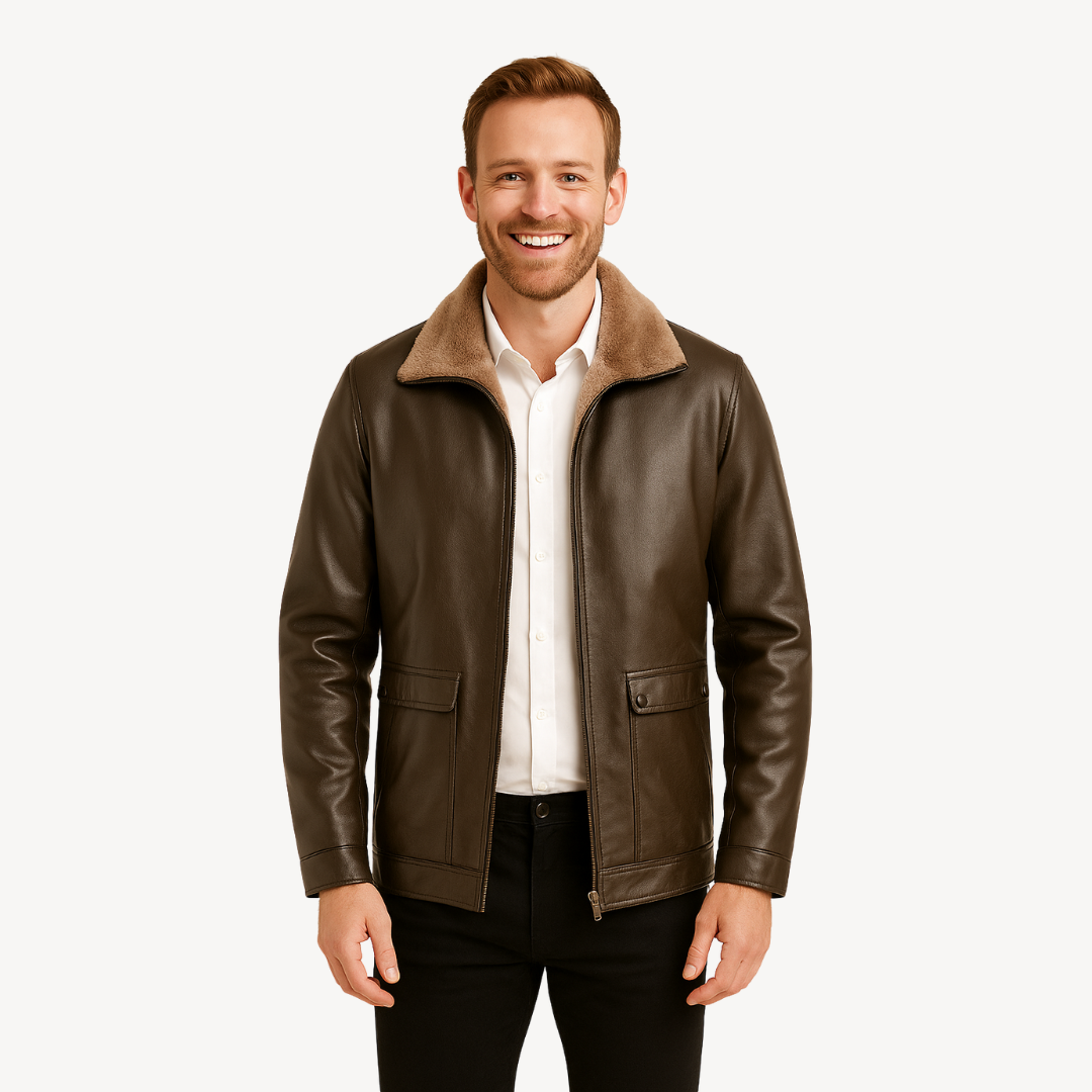 Kunstlederjacke mit Fleecefutter für Herren | Loravelle 1