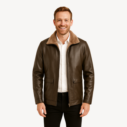 Kunstlederjacke mit Fleecefutter für Herren | Loravelle 1