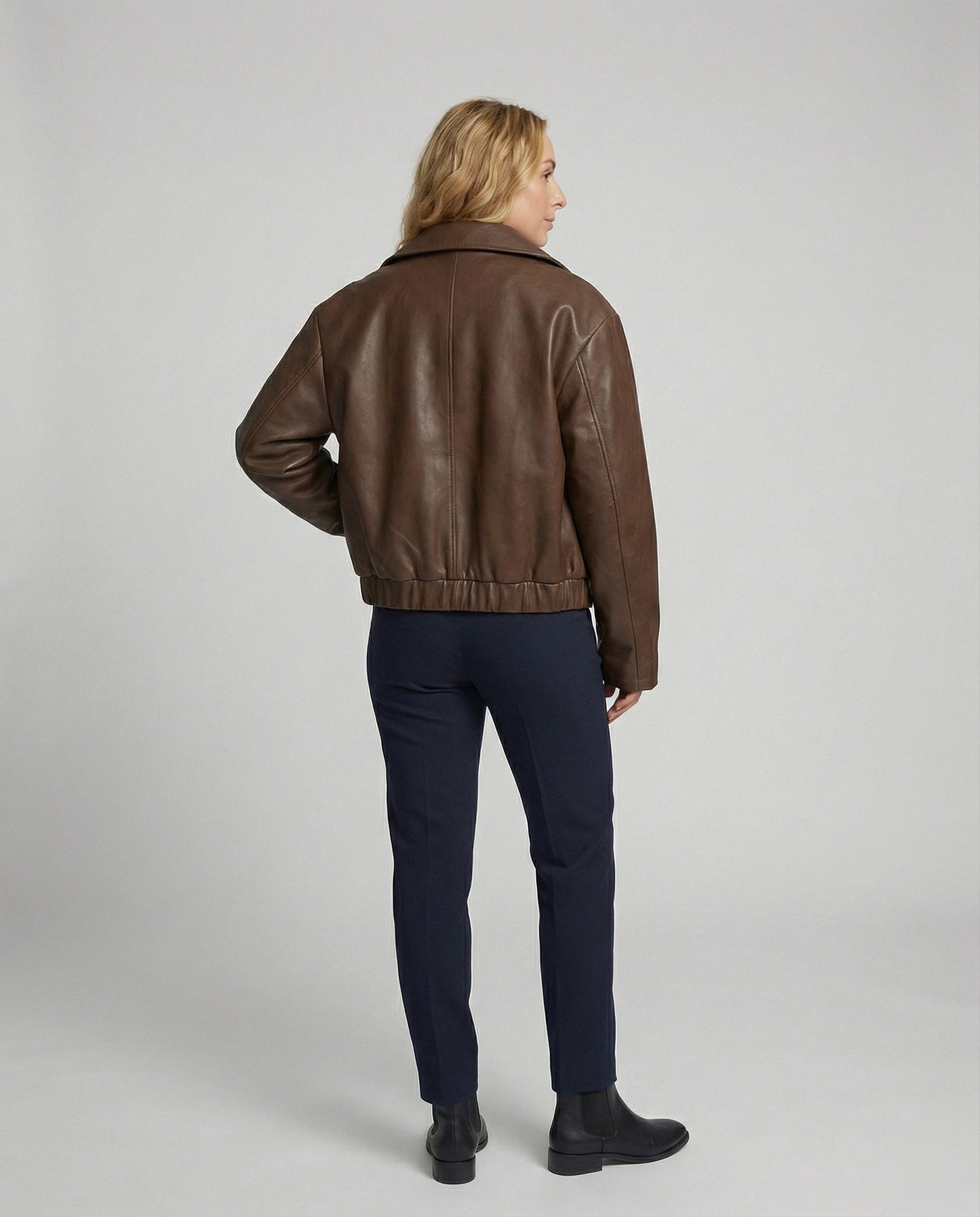 Vegan Lederjacke Fliegerstyle Kurz Schnitt
