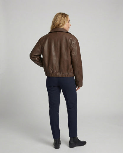 Vegan Lederjacke Fliegerstyle Kurz Schnitt