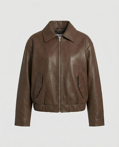 Vegan Lederjacke Fliegerstyle Kurz Schnitt