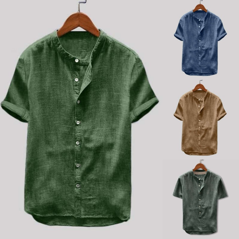 Sommerhemd für Männer Leicht Kurzarm Button Down - BerlinGlamour