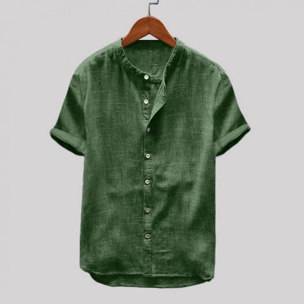 Kurzarmhemd - Leichtes Button-Up Sommerhemd für Männer-Grün-S-Chaps Herrenmode