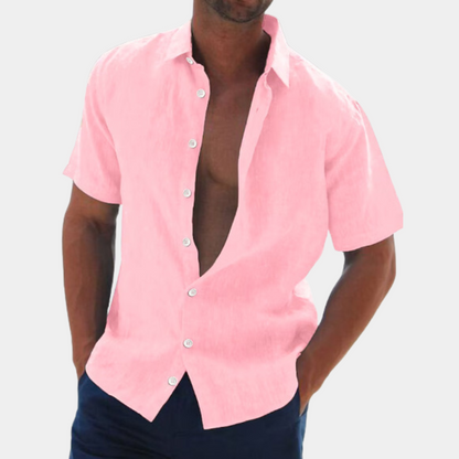 Kurzarmhemd - Leichtes Hemd für Männer mit Knöpfen für den Sommer-Chaps Herrenmode