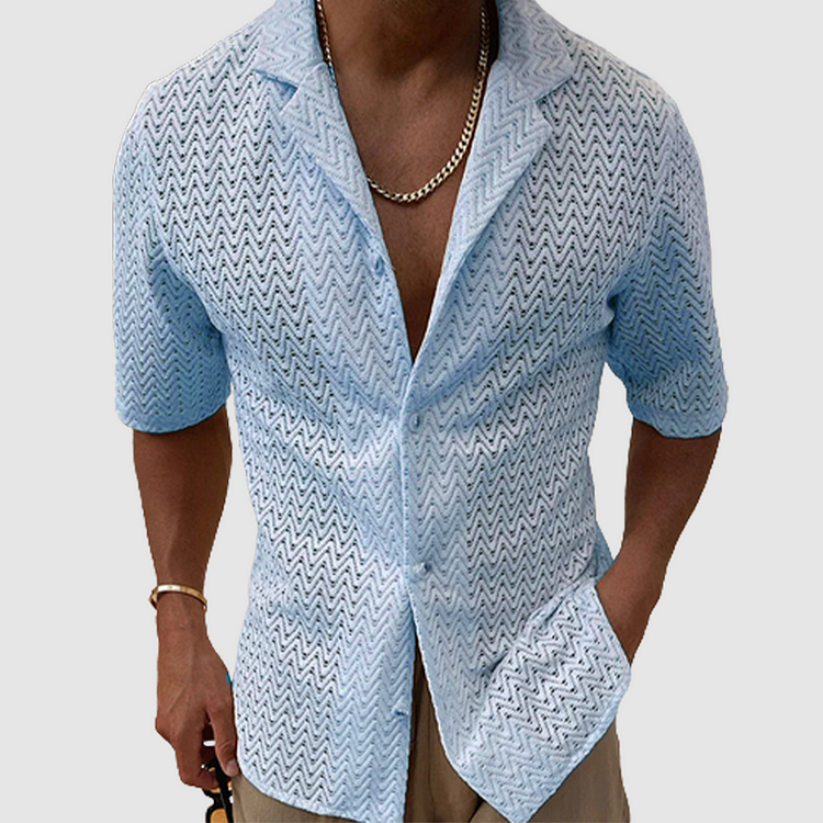 Herren Sommerhemd Kurzarm atmungsaktiv Slim Fit - BerlinGlamour