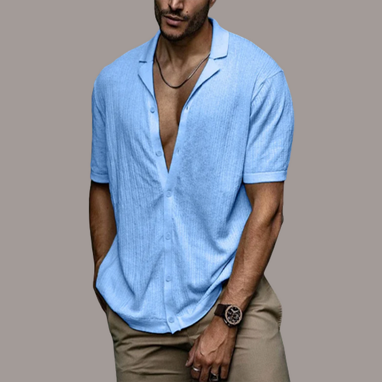 Leichtes Herren Poloshirt Kurzarm mit Knöpfen - BerlinGlamour
