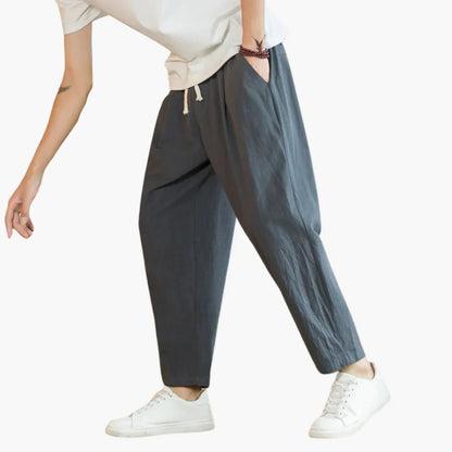 Kurze Hosen – Locker sitzend – Leicht – Baggy-Hosen – Herrenhosen-Dunkelgrau-L-Chaps Herrenmode